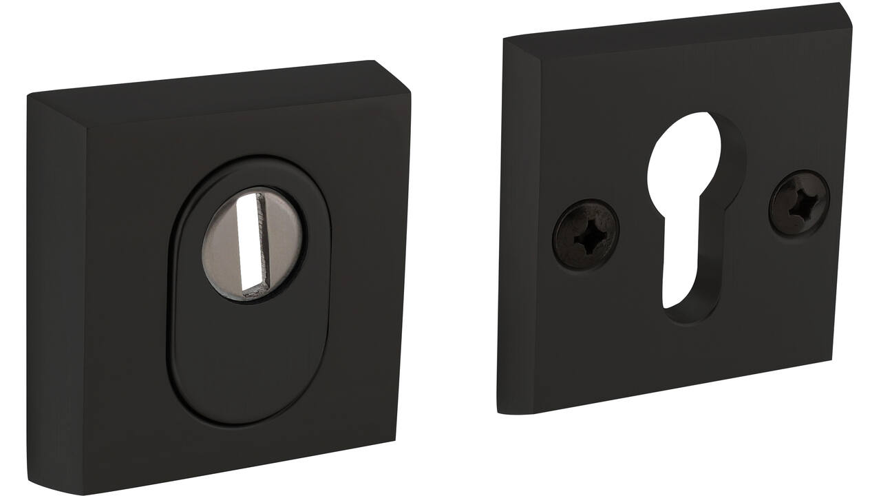 SKG3 veiligheidsrozetten vierkant 60x60x15mm profielcilindergat met kerntrekbeveiliging zwart