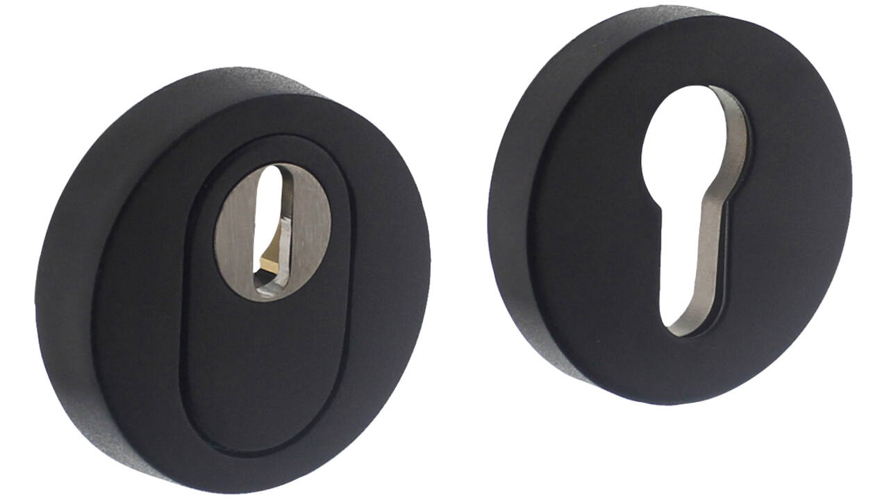 SKG3 veiligheidsrozetten rond verdekt ø52x12mm profielcilindergat met kerntrekbeveiliging structuur zwart