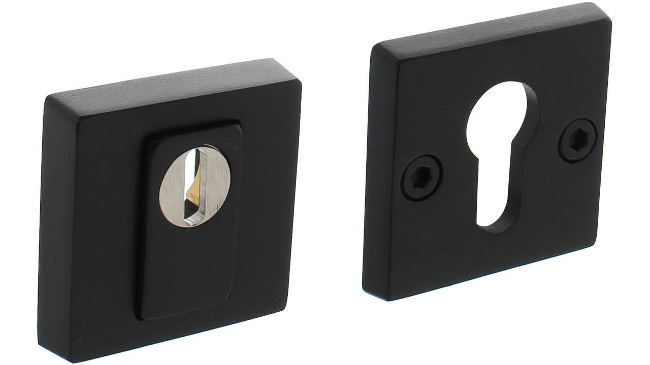 SKG3 veiligheidsrozetten vierkant 54x54x12mm profielcilindergat met kerntrekbeveiliging structuur zwart