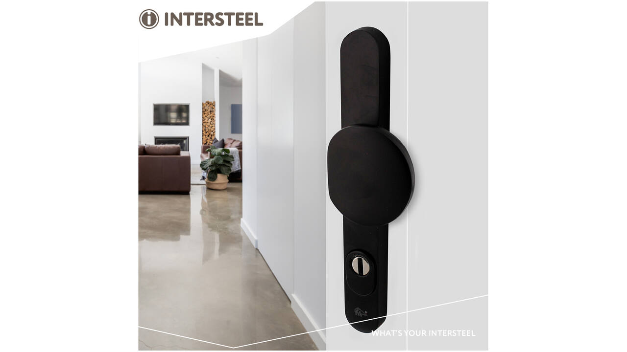 SKG3 veiligheidsbeslag ovaal smal 250x35mm greep/kruk Verkropt met veerconstructie profielcilindergat 92mm met kerntrekbeveiliging zwart
