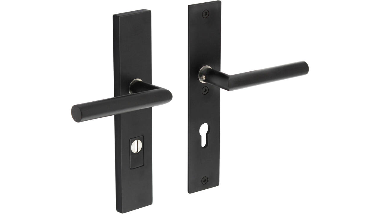 SKG3 veiligheidsbeslag rechthoekig 250x50mm kruk/kruk Jura profielcilindergat 55mm met kerntrekbeveiliging structuur zwart