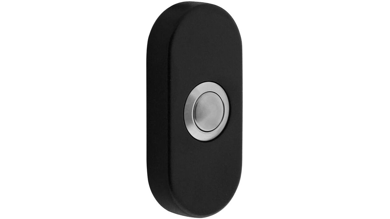 Deurbel ovaal 65x30x10mm verdekt structuur zwart