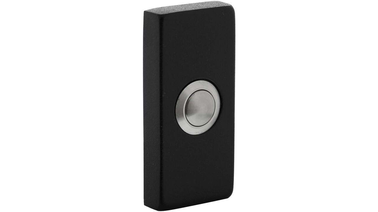 Deurbel rechthoekig 65x30x10mm verdekt structuur zwart