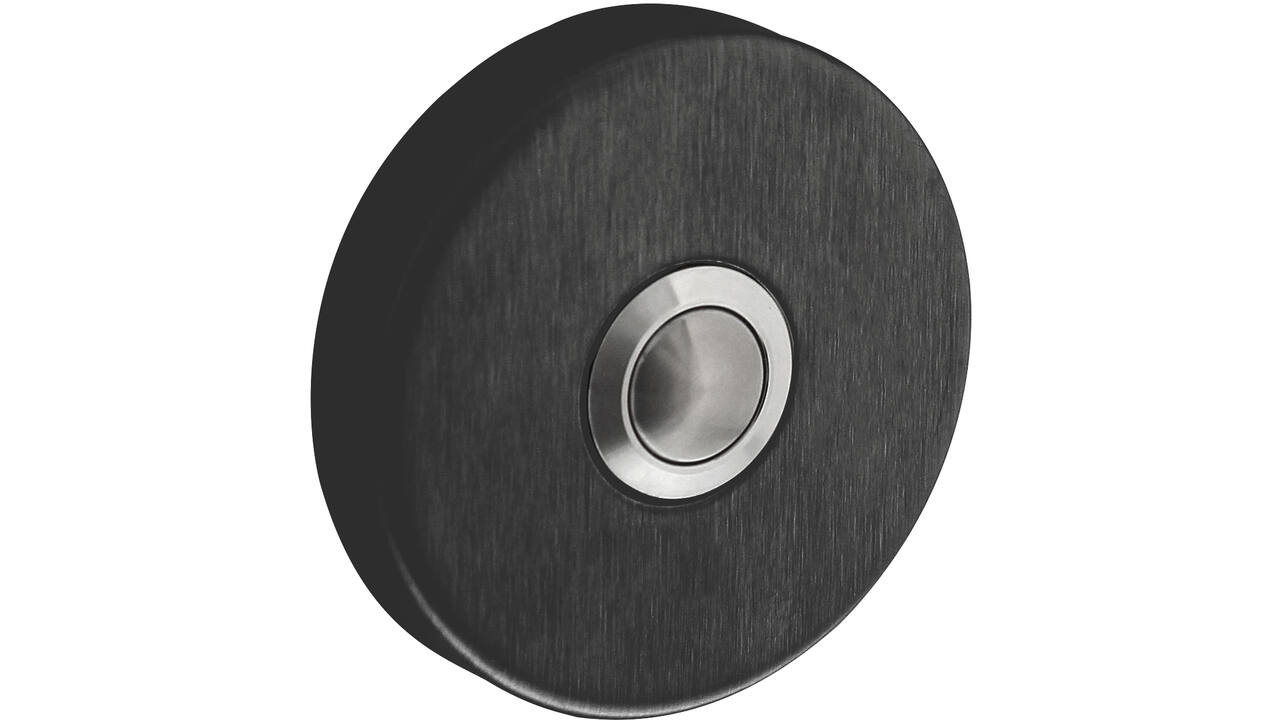 Deurbel rond ø53x10mm verdekt structuur zwart