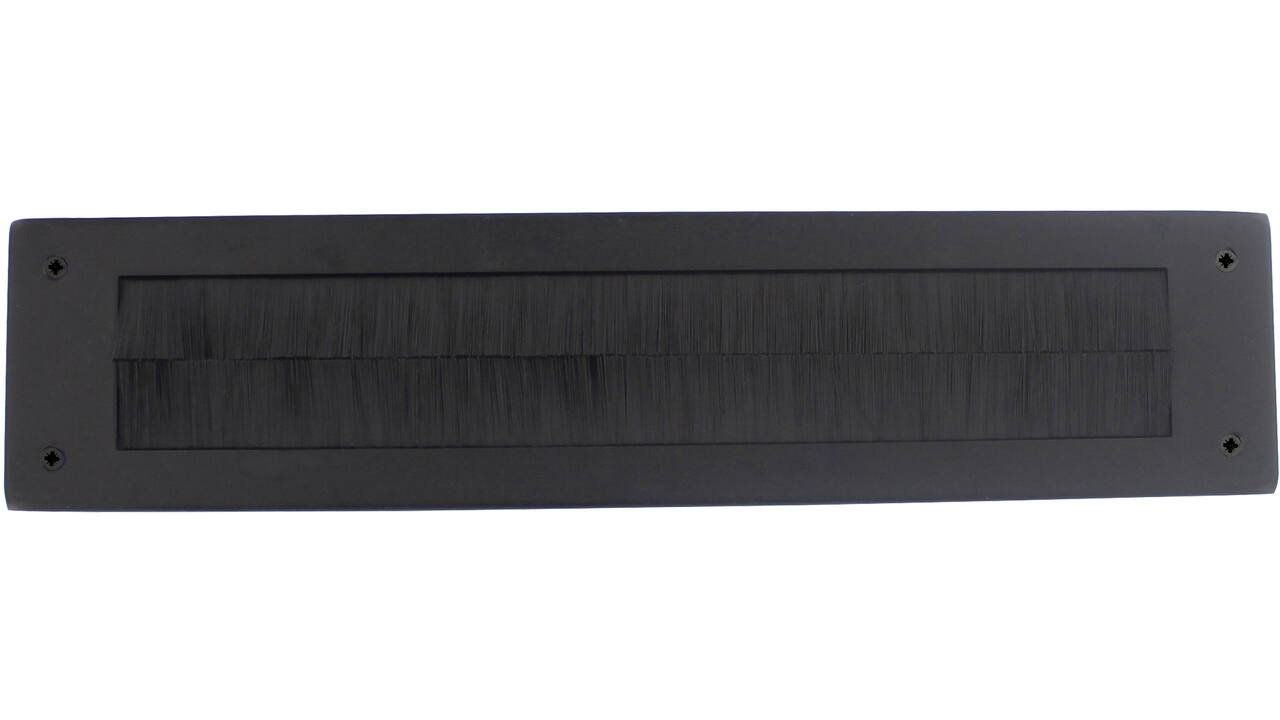 Tochtwering rechthoekig 340x76mm structuur zwart