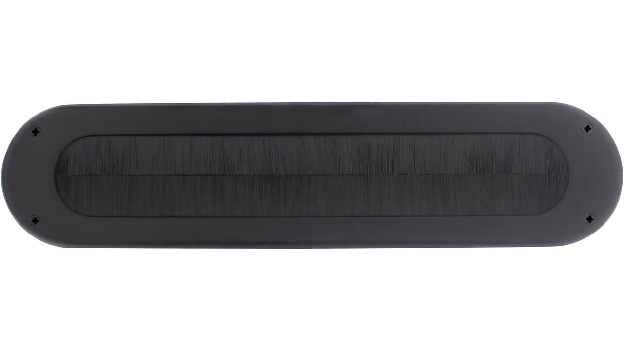 Tochtwering ovaal 340x80mm structuur zwart