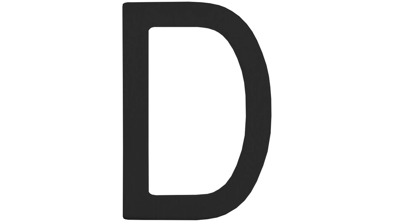 Huisletter D 100mm structuur zwart