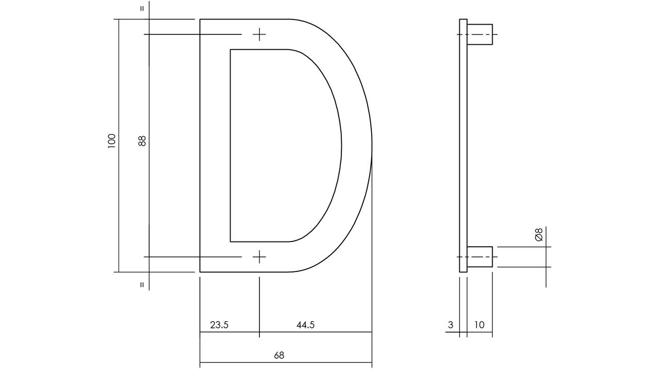 Huisletter D 100mm structuur zwart