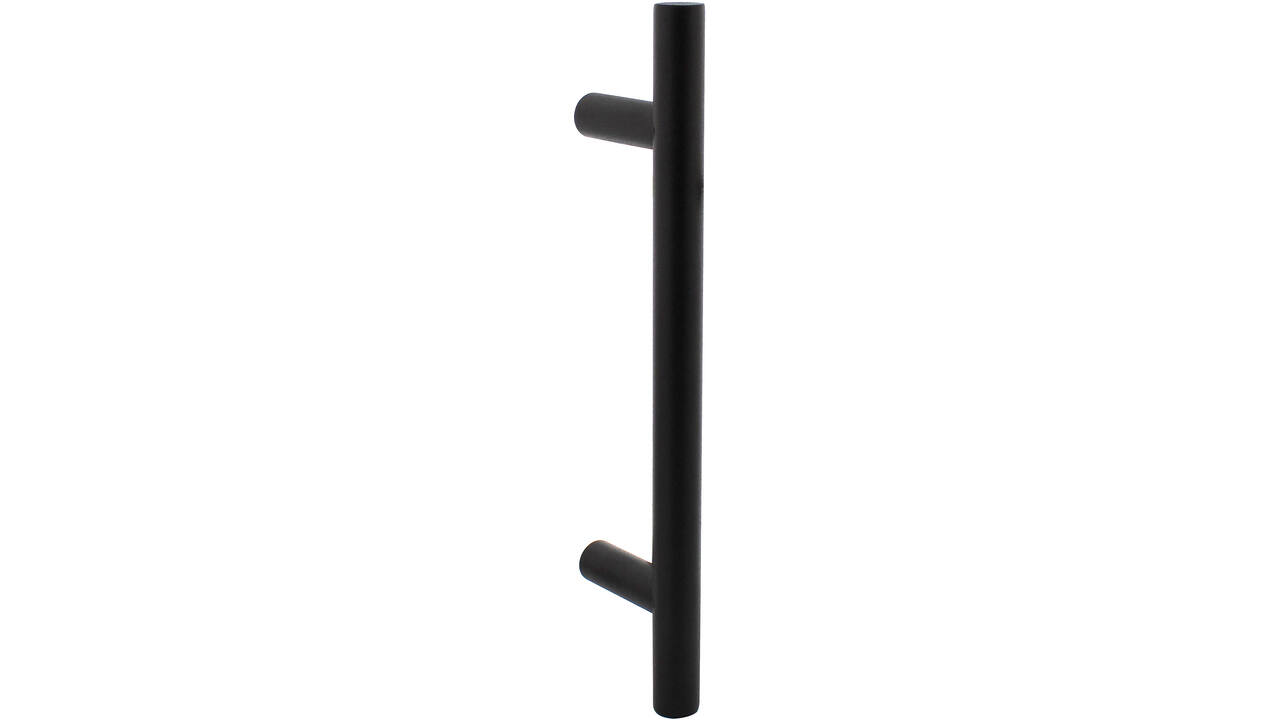 Deurgreep T-vorm 300x65x20mm hart op hart 200mm structuur zwart