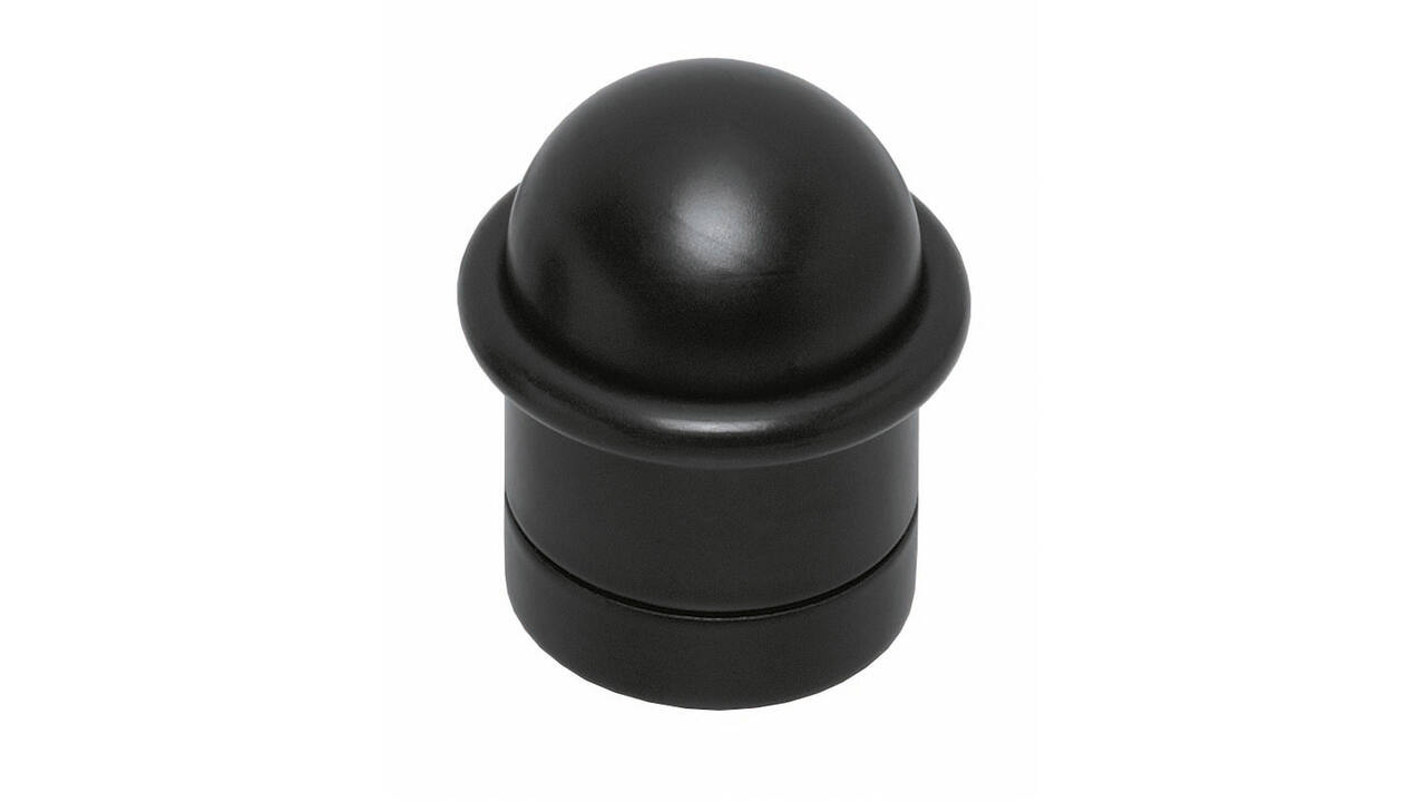 Deurstop met zwarte ring ø32x45mm zwart