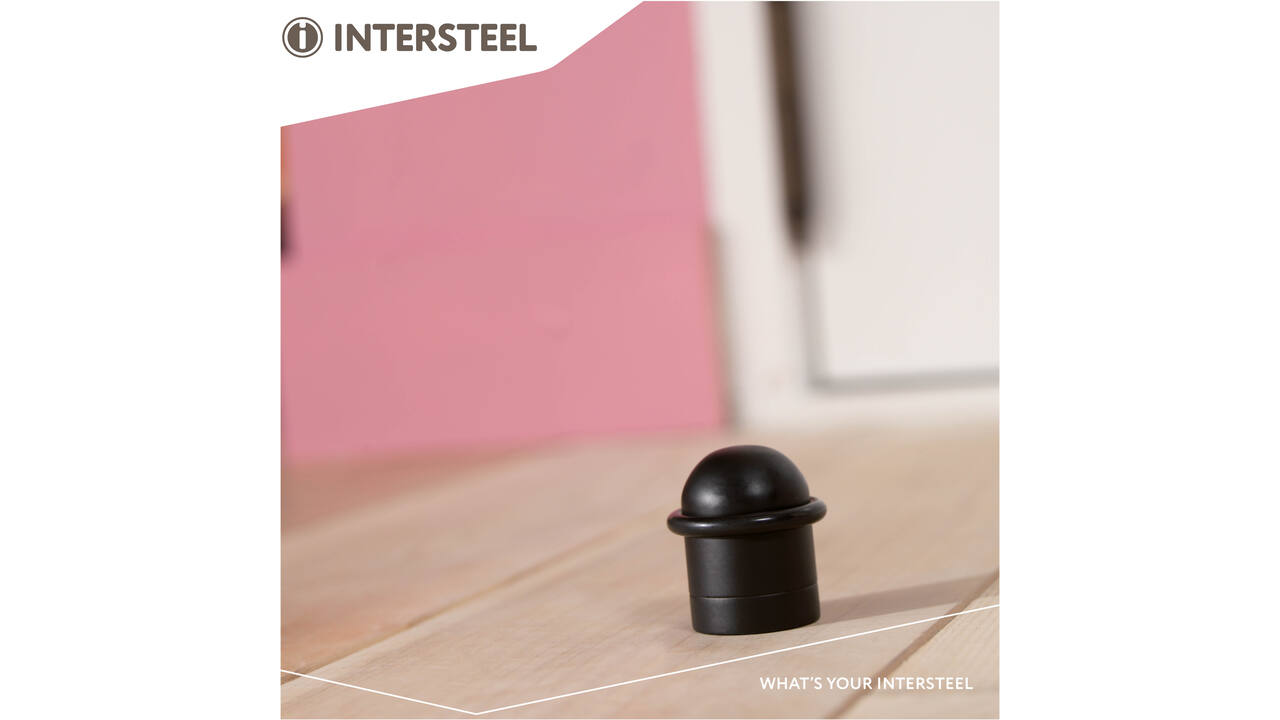 Deurstop met zwarte ring ø32x45mm zwart