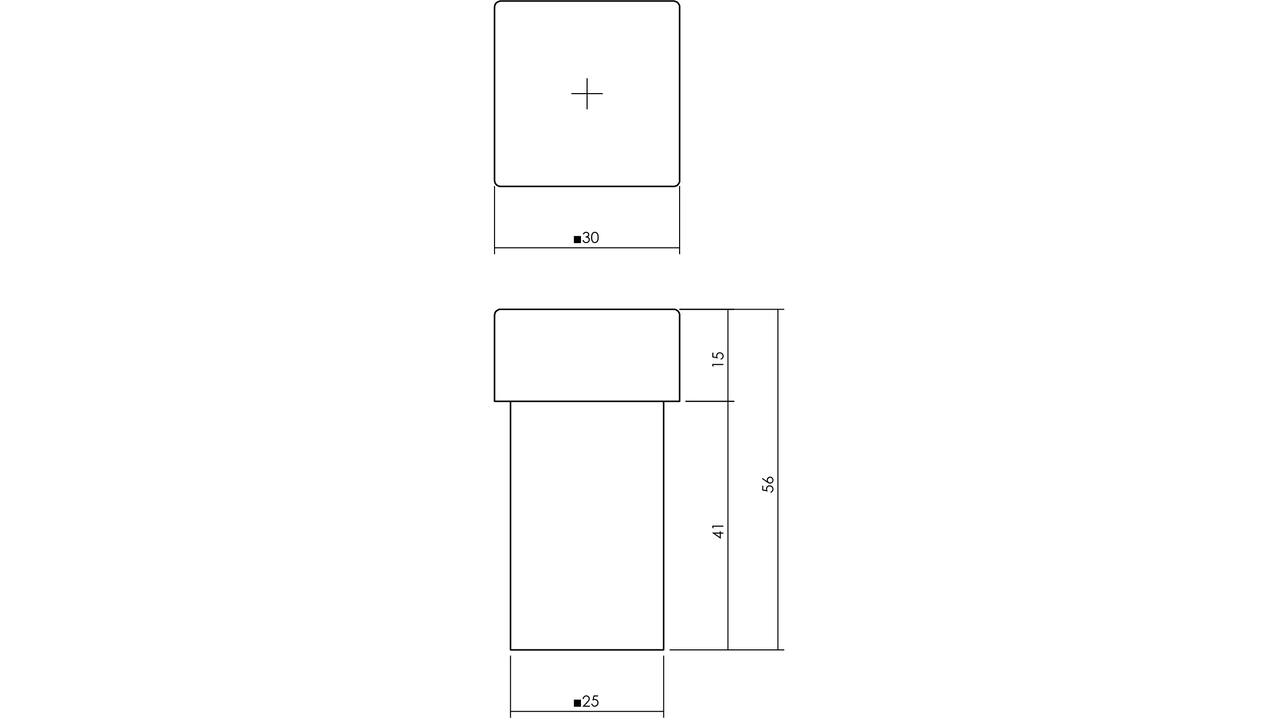 Deurstop vierkant 56x30x30mm universele montage zwart