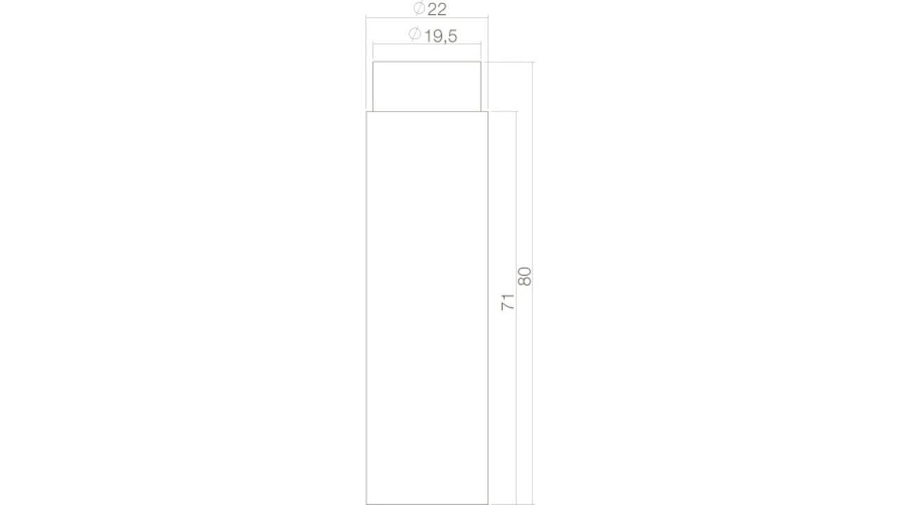 Deurstop ø22x80mm wandmontage zwart