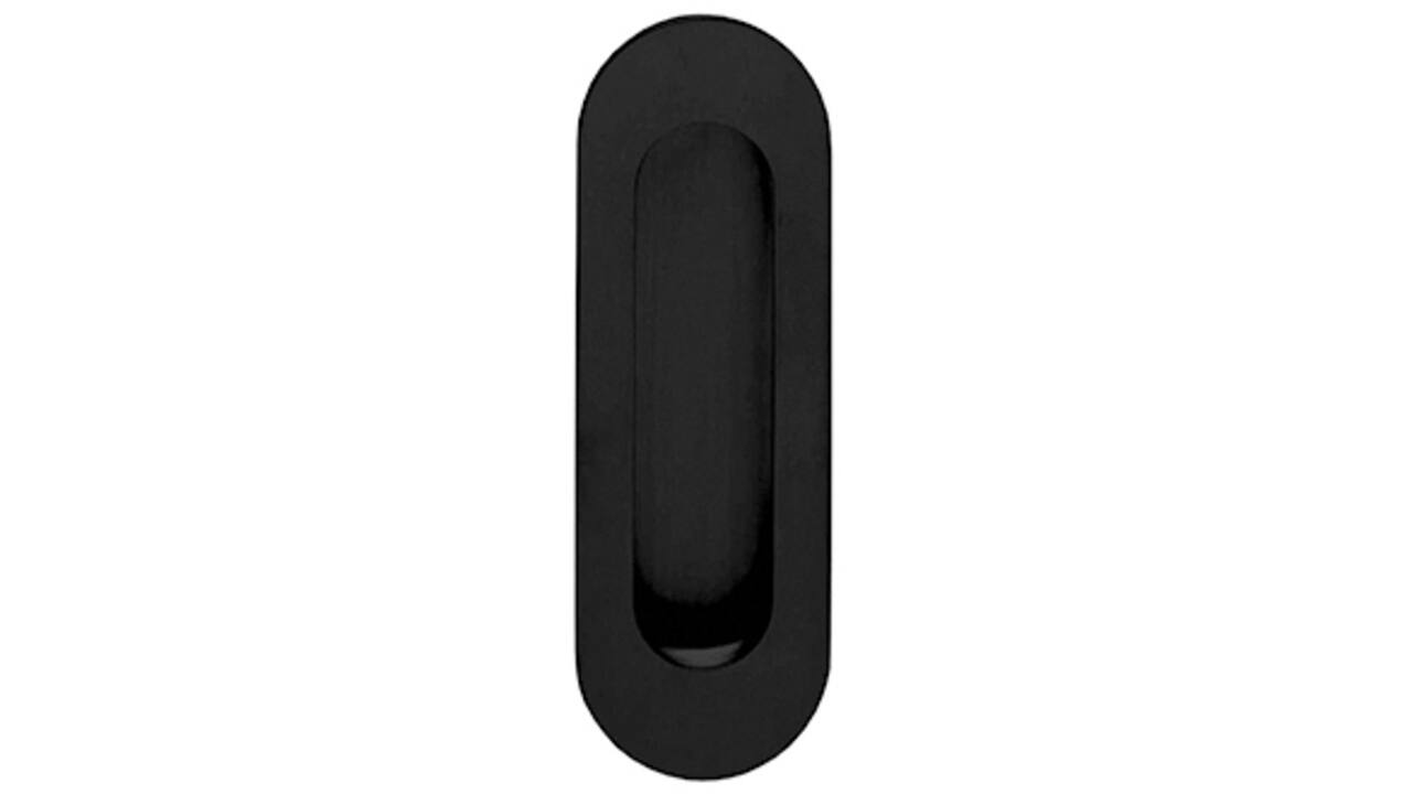 Schuifdeurkom ovaal 120x40mm verdekt zwart
