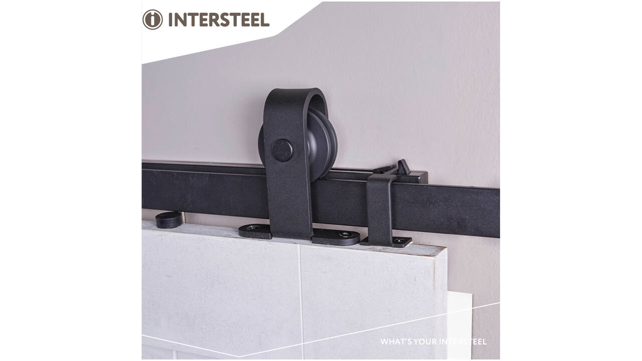 Schuifdeursysteem 2x1 meter met hangrollen recht top 130mm zwart