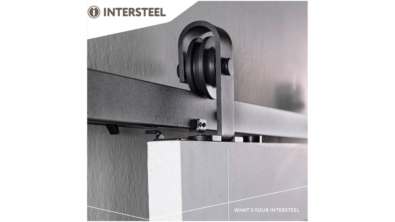 Schuifdeursysteem 2x1 meter met hangrollen recht top 130mm zwart