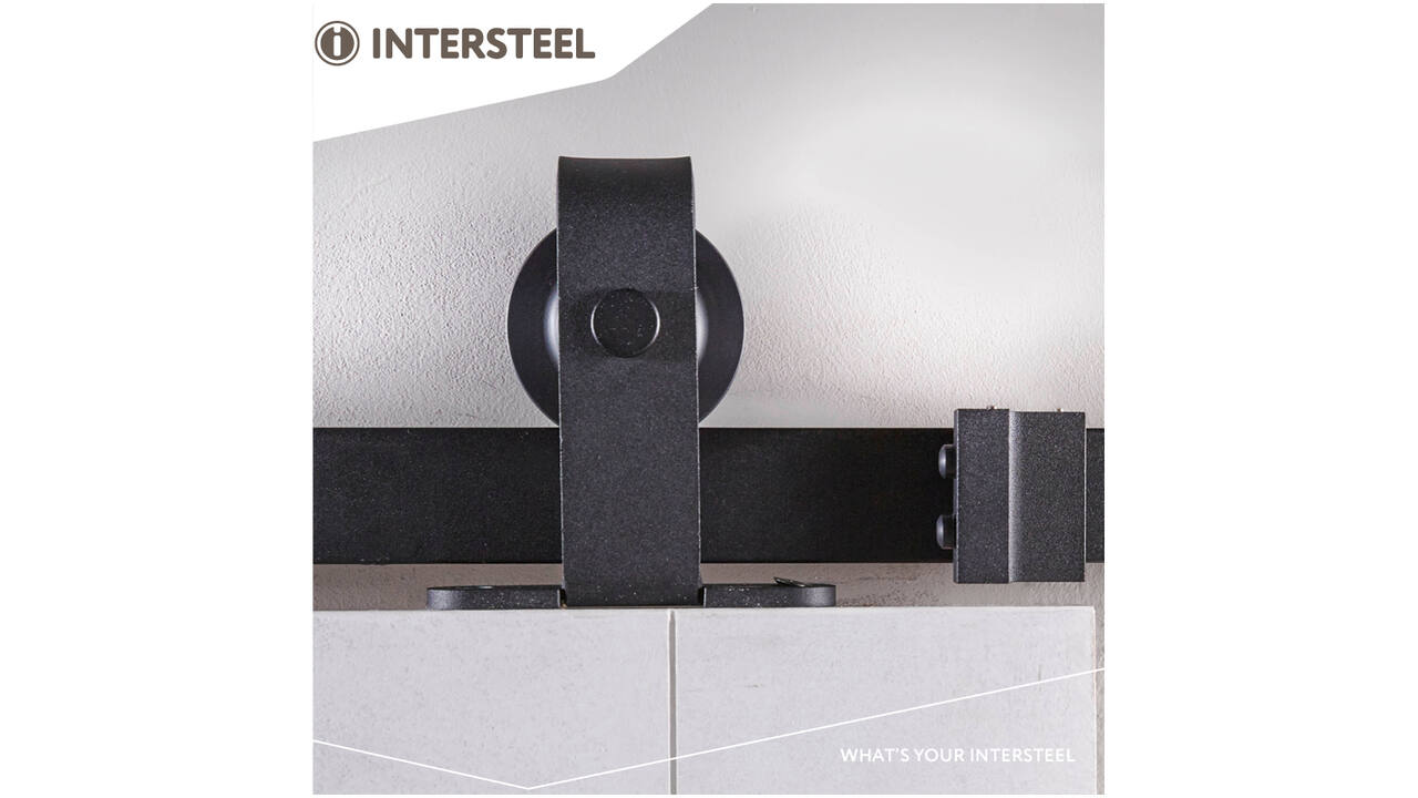 Schuifdeursysteem 2x1 meter met hangrollen recht top 130mm zwart
