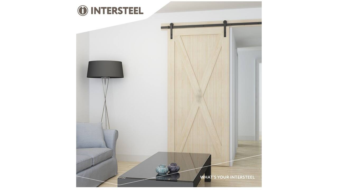 Schuifdeursysteem 2x1 meter met hangrollen recht 290mm zwart