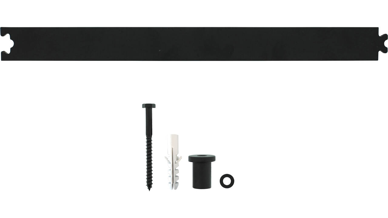 Tussenrail 45cm tbv schuifdeursysteem inclusief bevestigingsset zwart