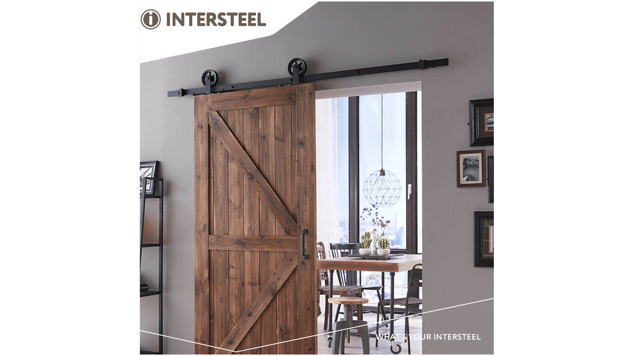 Schuifdeursysteem 2x1 meter met hangrollen spaakwiel top 170mm zwart