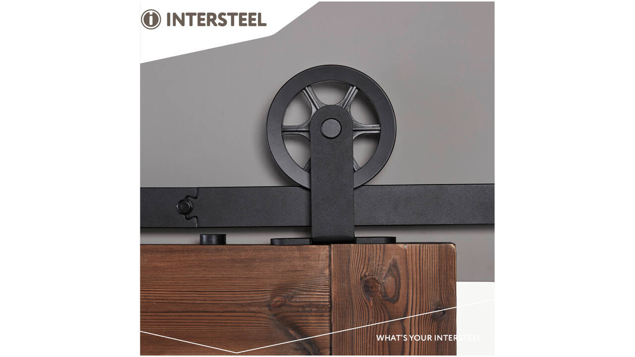 Schuifdeursysteem 2x1 meter met hangrollen spaakwiel top 170mm zwart