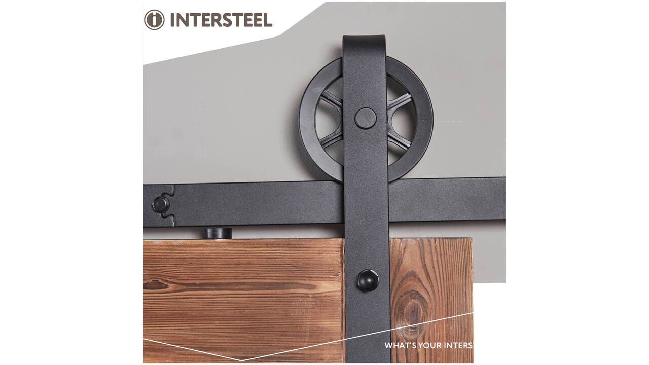 Schuifdeursysteem 2x1 meter met hangrollen spaakwiel 340mm zwart