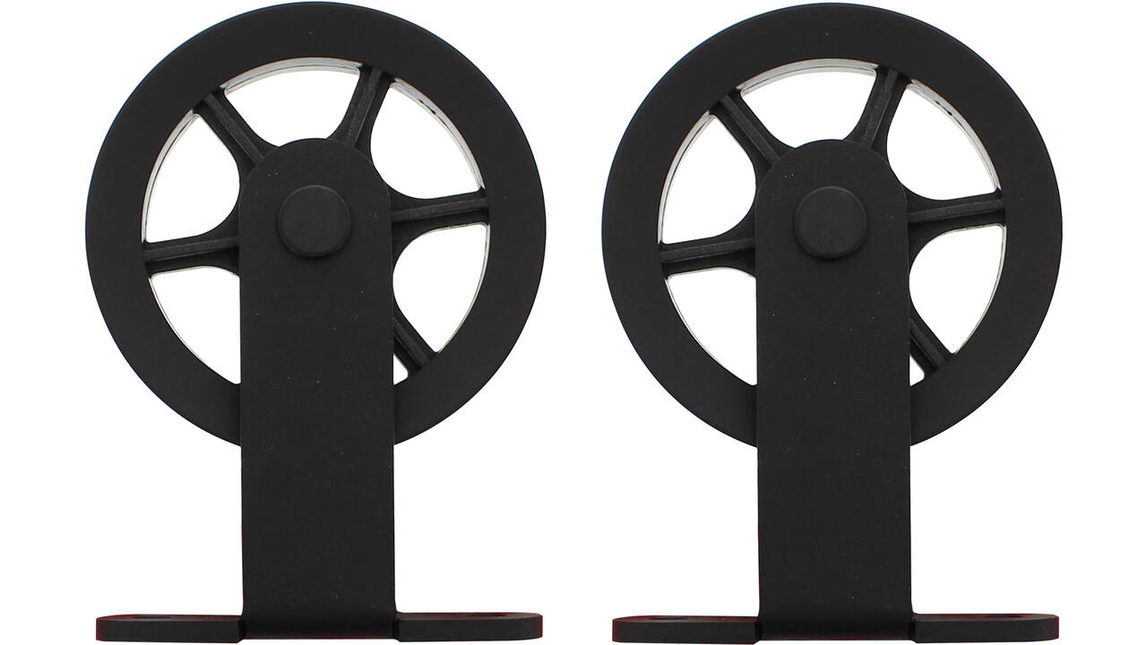 Set van 2 rollers spaakwiel top 170mm tbv schuifdeursysteem 450120 inclusief bevestiging zwart