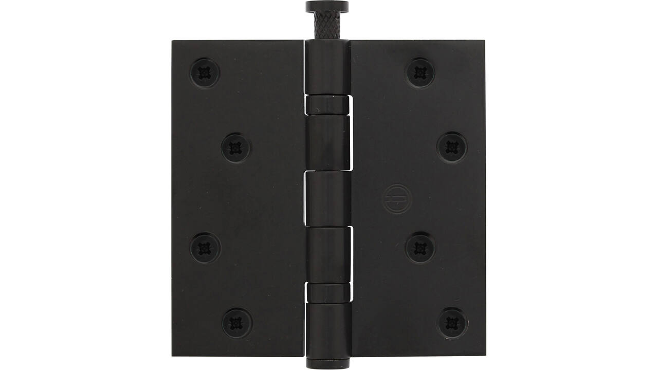 Kogellagerscharnier recht 3,5" (89x89x2,5mm) CE rvs zwart