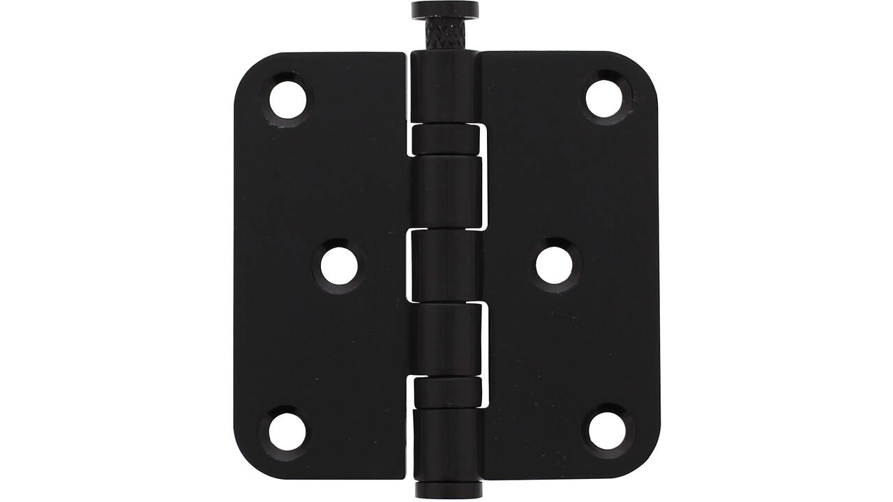 Kogellagerscharnier afgerond 3" (76x76x2,5mm) rvs zwart