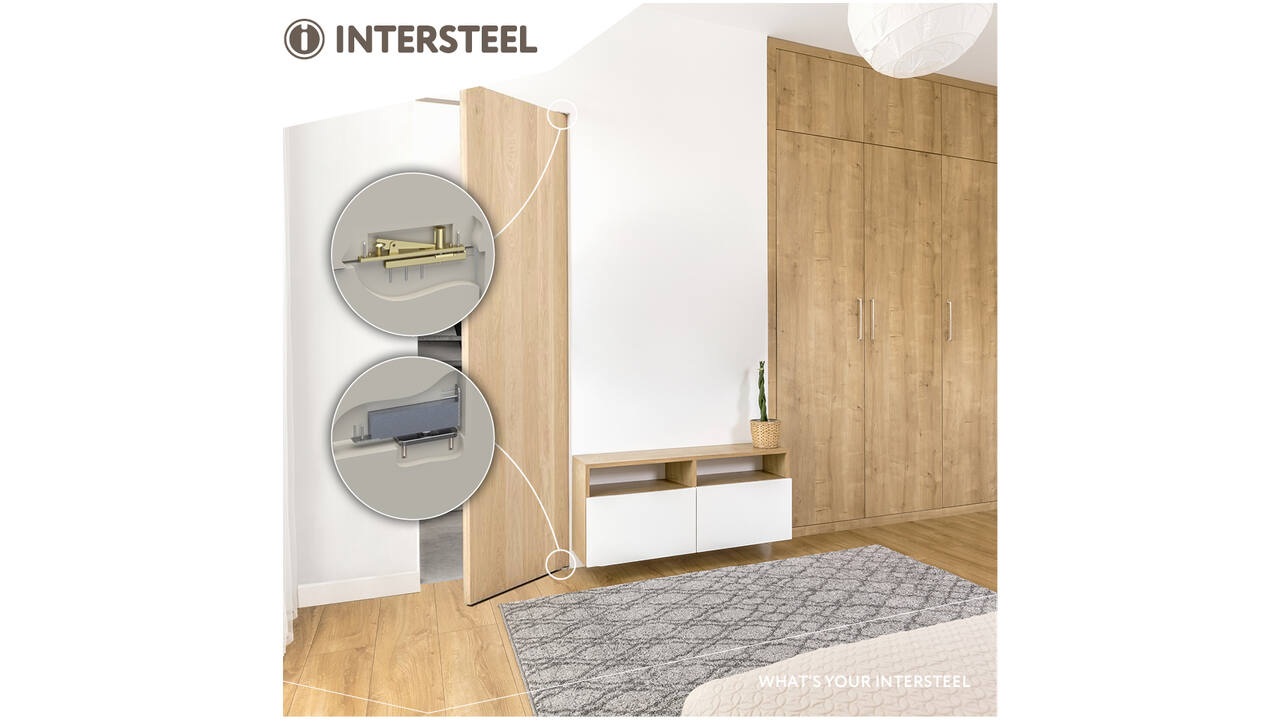 Taatsscharnier 158x47x33mm tbv houten deuren, afdekkappen zwart