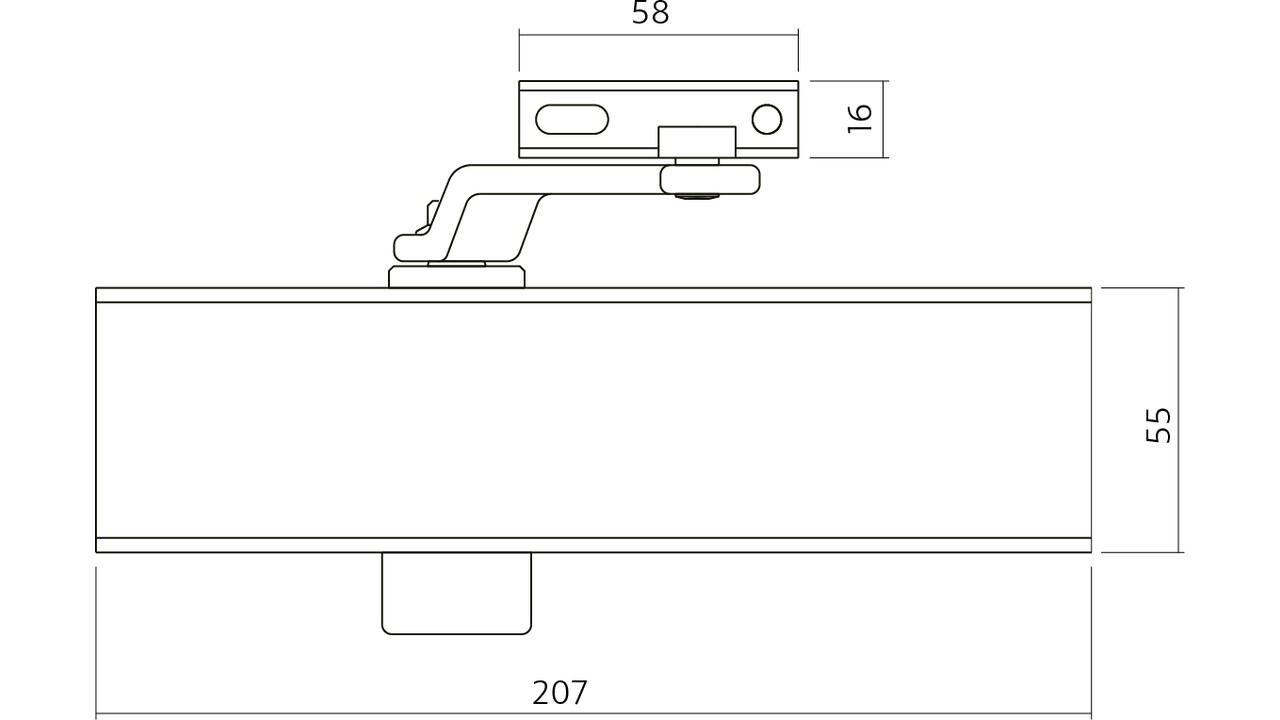 Deurdr.120+schaararm207x55x40 zwart