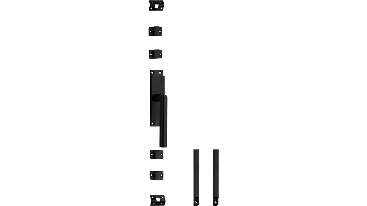 Set kruk-espagnolet rechts Hoek 90° ø19mm incl stangenset 2x 1245mm rvs zwart