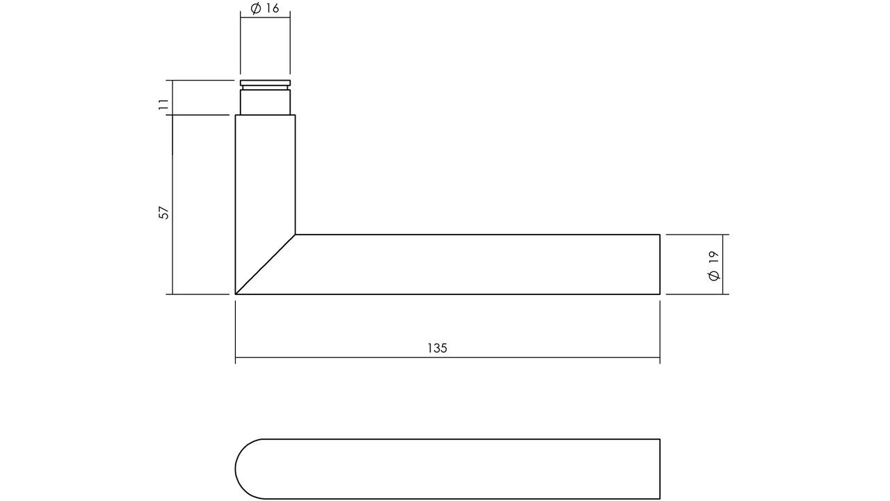 Set kruk-espagnolet links Hoek 90° ø19mm incl stangenset 2x 1245mm rvs zwart