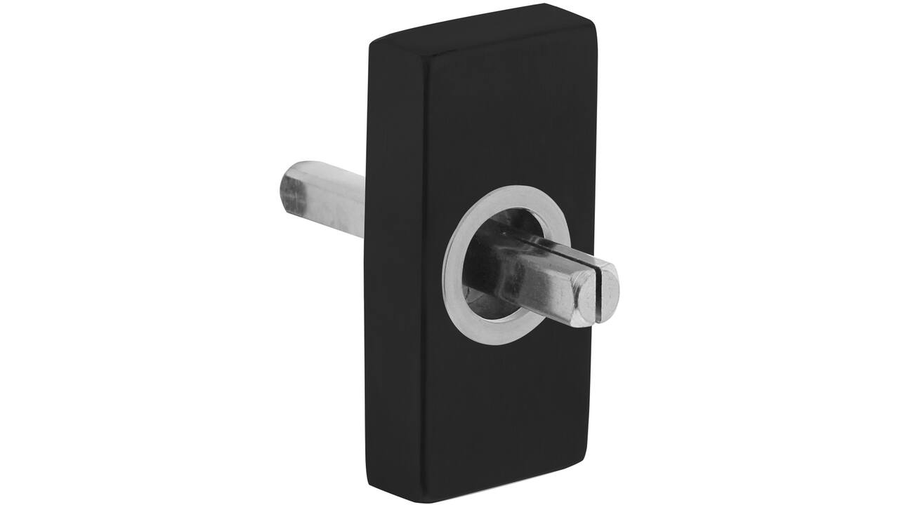 Basisplaat rechthoekig tbv raamkruk hals ø16, insteeklengte stift 7x35mm structuur zwart
