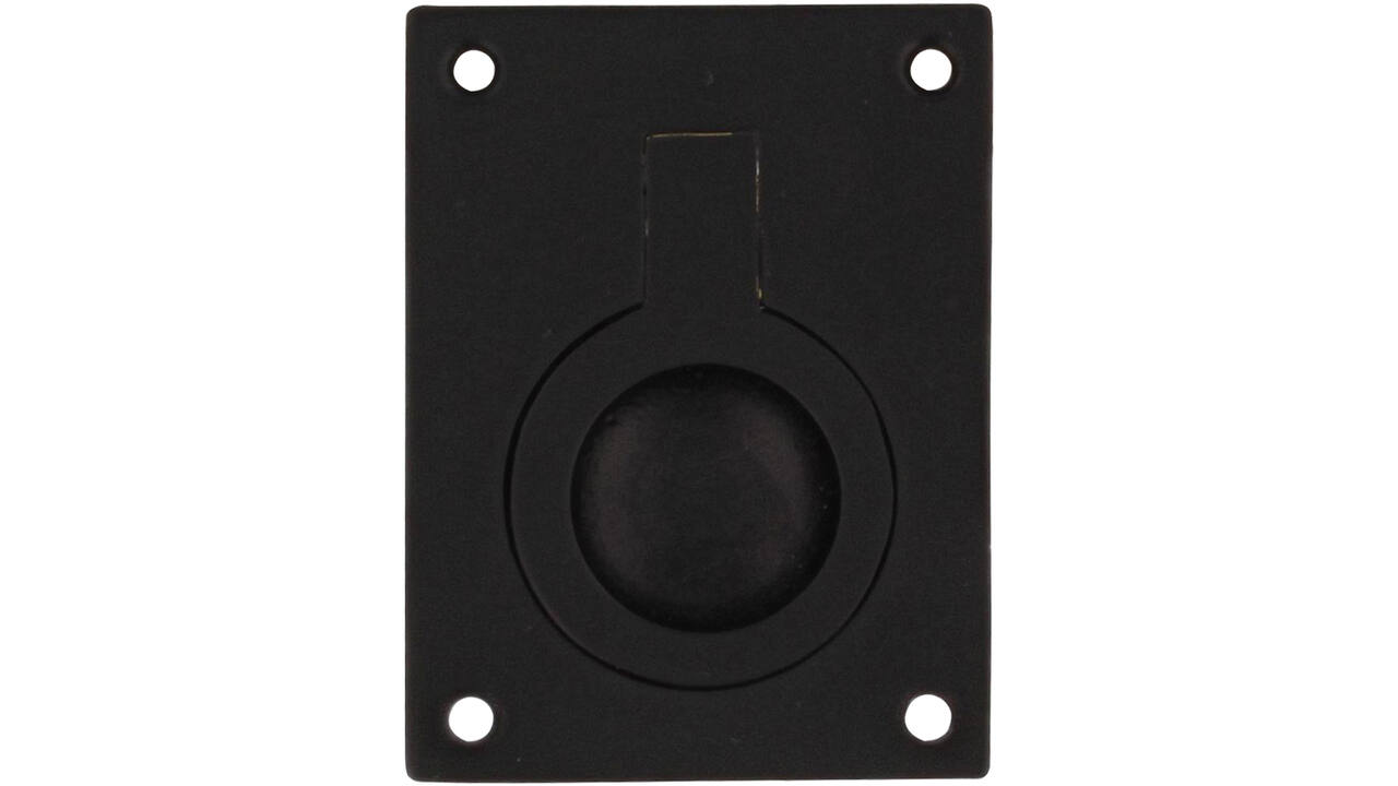 Luikring recht 65x49mm zwart
