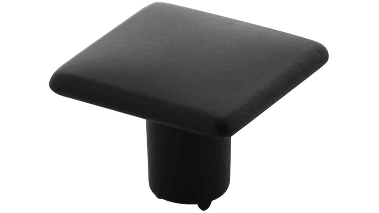 Meubelknop vierkant vlak 26x26mm zwart