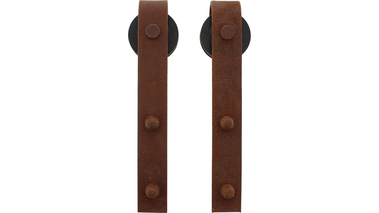 Set van 2 rollers recht 290mm tbv schuifdeursysteem 450101 inclusief bevestiging antiek