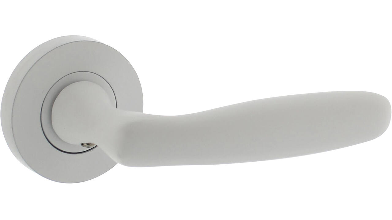 Deurkruk Bjorn op rozet verdekt ø52x10mm met nokken wit