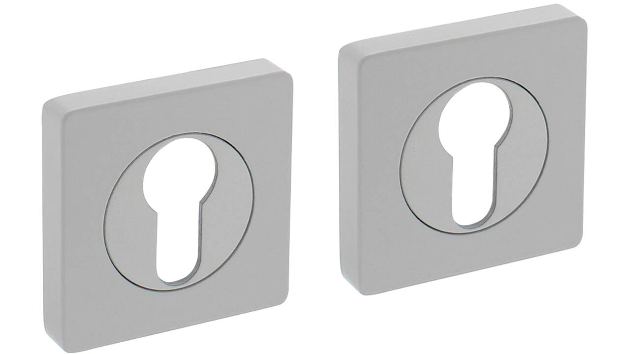 Cilinderrozetten verdekt 55x55x10mm met nokken wit