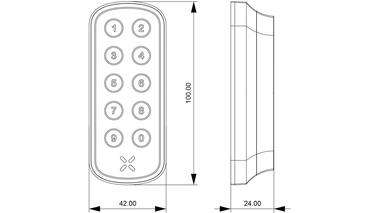 Black X xPad ovaal 100x42mm wit