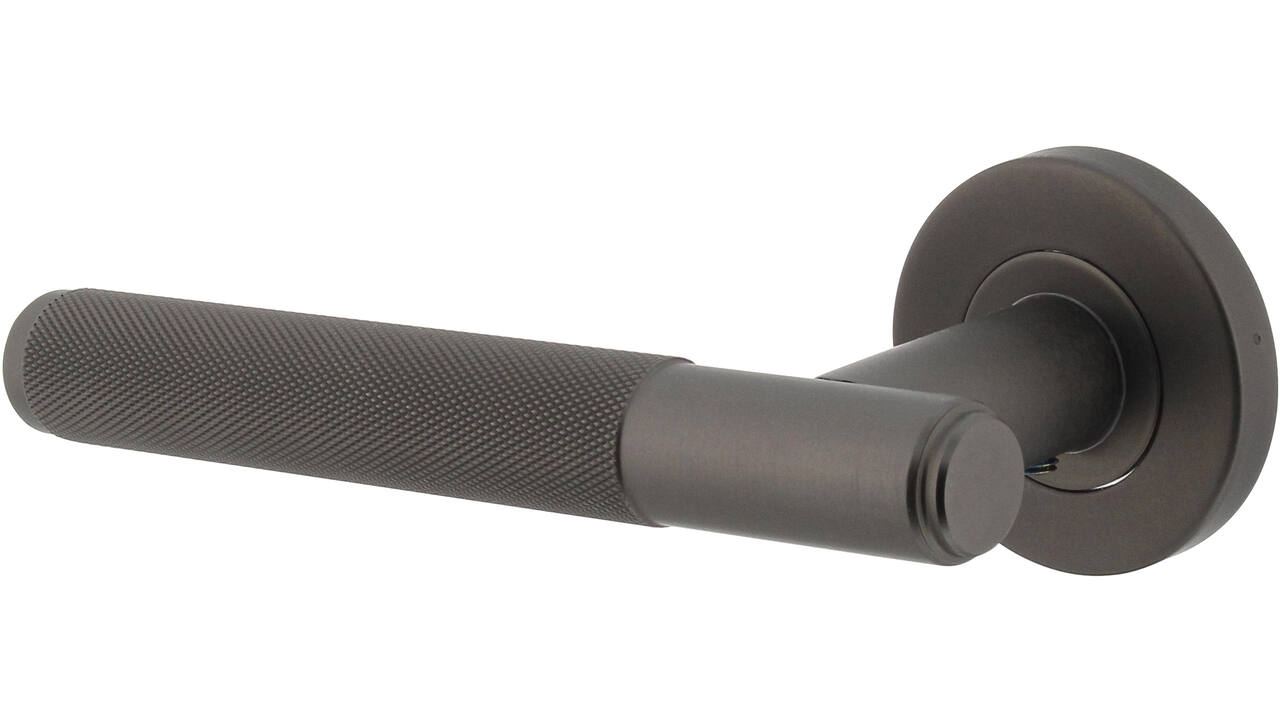 Gatdeel links Rombo op rozet verdekt ø53x8mm met nokken antraciet grijs