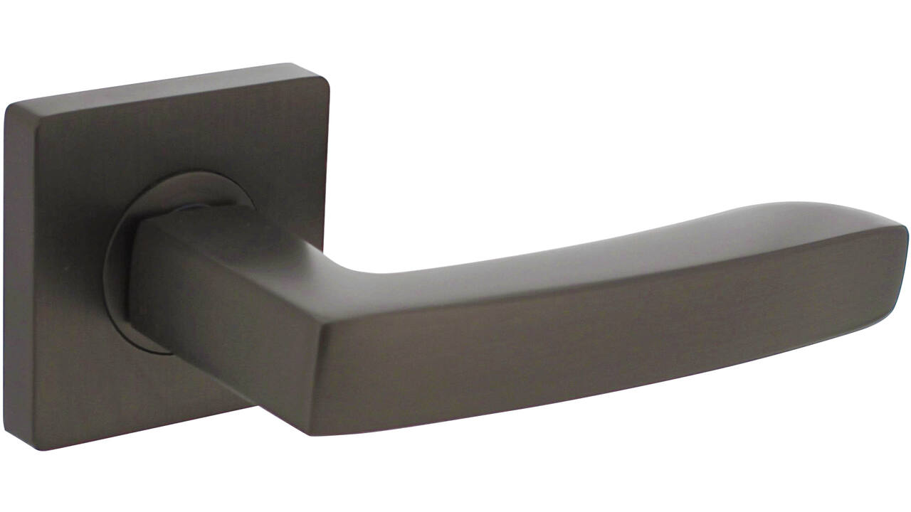 Deurkruk Minos op rozet verdekt 55x55x10mm met nokken antraciet grijs