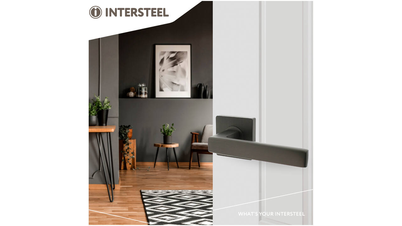 Deurkruk Hera op rozet verdekt 55x55x10mm met nokken antraciet grijs