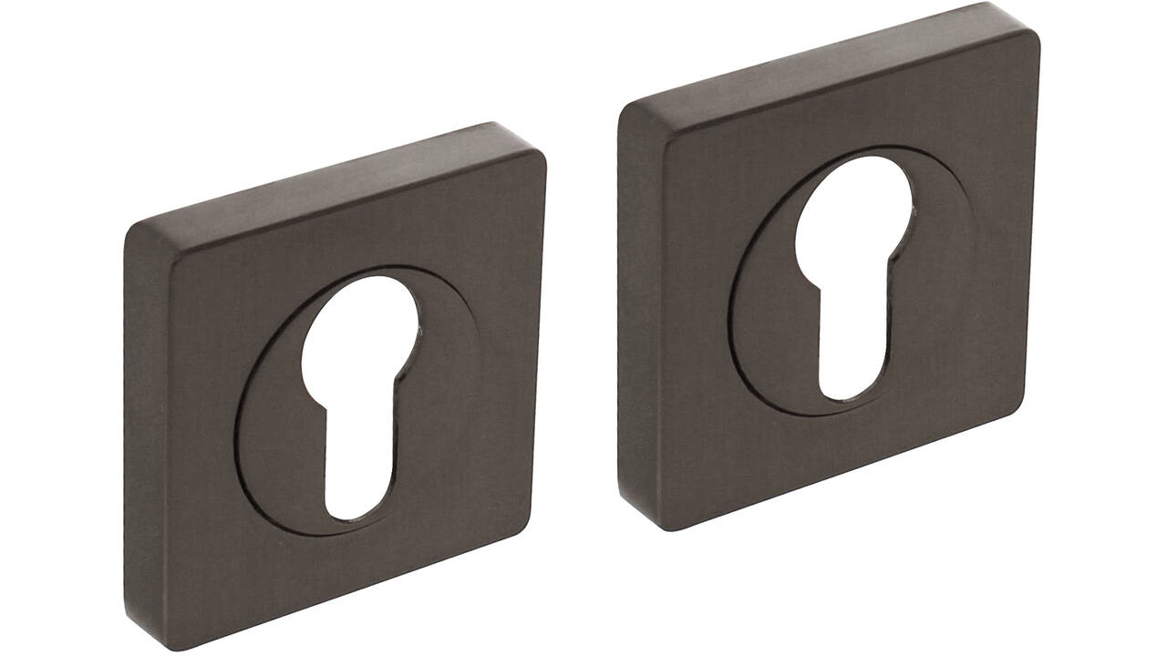 Cilinderrozetten verdekt 55x55x10mm met nokken antraciet grijs