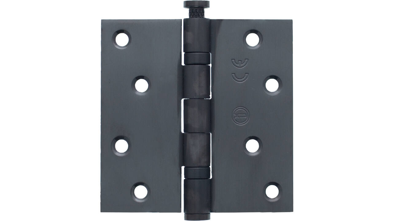 Kogellagerscharnier recht 3,5" (89x89x2,5mm) CE inclusief schroeven PVD antraciet
