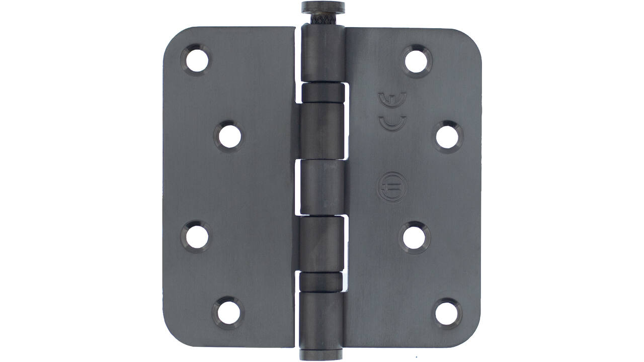 Kogellagerscharnier afgerond 3,5" (89x89x2,5mm) CE inclusief schroeven PVD antraciet