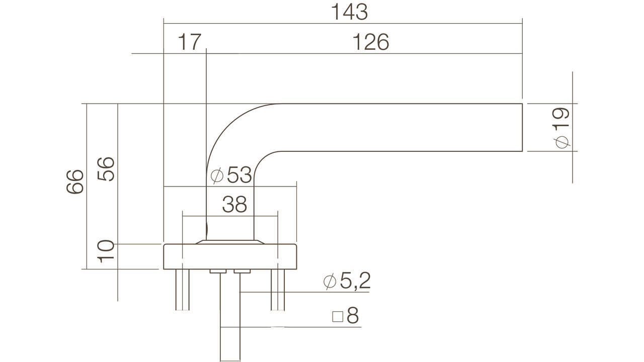 Gatdeel Luzern op rozet verdekt ø53x10mm rvs getrommeld