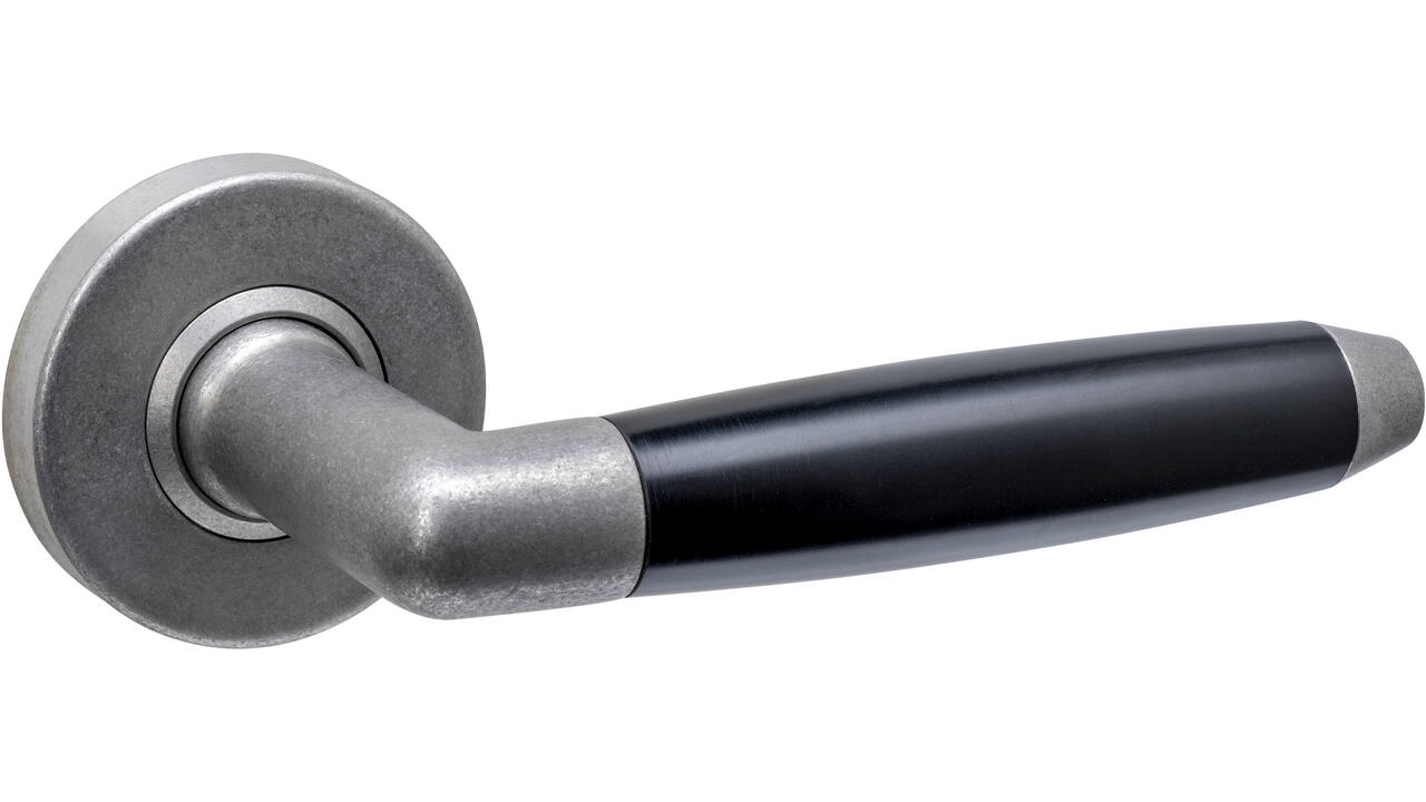 Gatdeel Combinatie op rozet verdekt ø53x10mm rvs getrommeld/zwart
