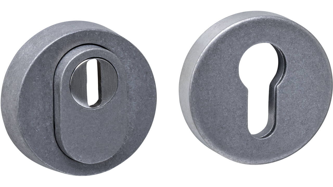 SKG3 veiligheidsrozetten rond verdekt ø52x12mm profielcilindergat met kerntrekbeveiliging rvs getrommeld