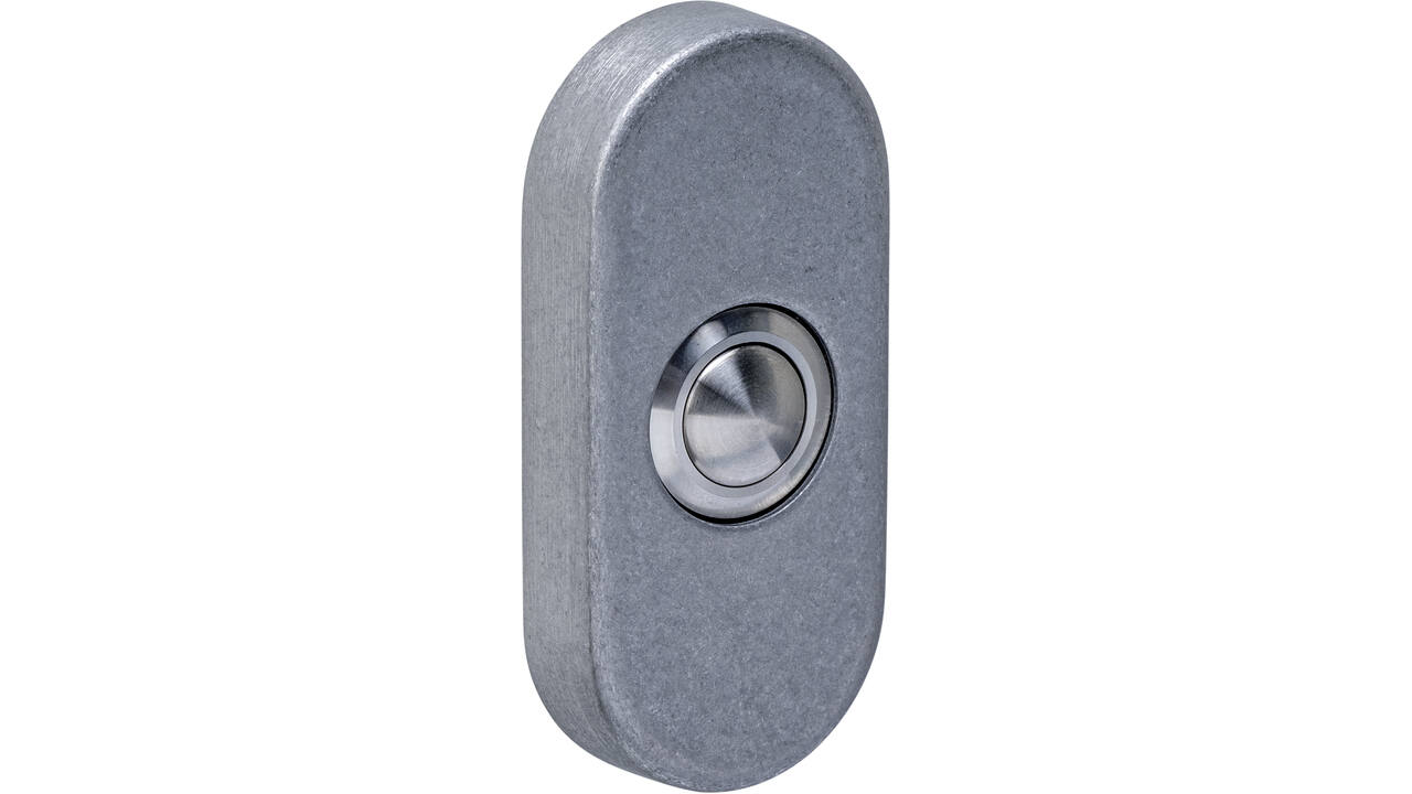 Deurbel ovaal 65x30x10mm verdekt rvs getrommeld